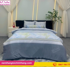 Bộ Chăn - Drap - Lụa Tencel 5 món ( hoa văn )